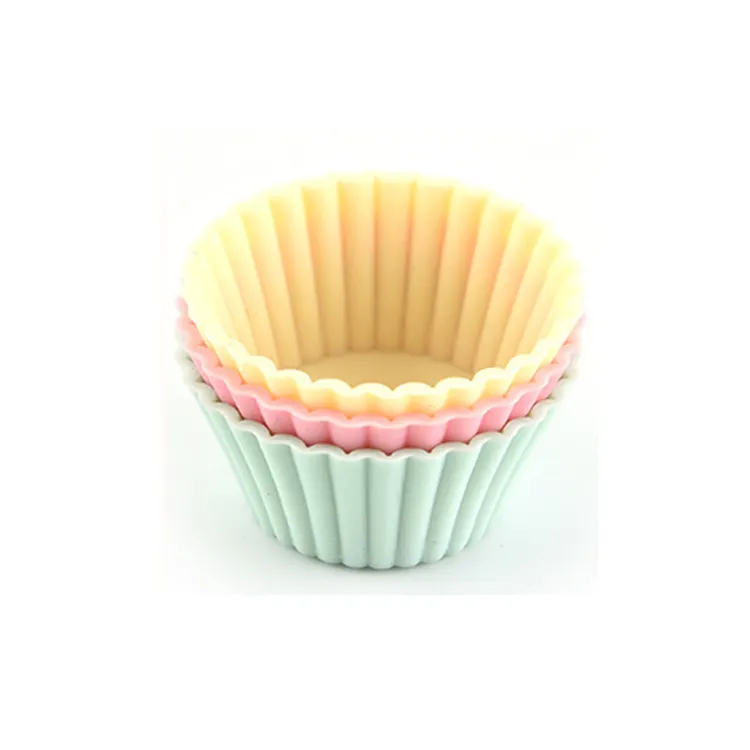 Cetakan Muffin Silikon Cupcake, Ukuran Mini Dapat Digunakan Kembali Mangkuk Kue Anti Lengket Mudah Dibersihkan
