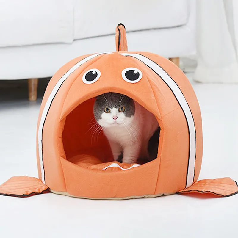 Pet Products Cats Sleeping Bed Cave Hammock For Basket Nest Small Dogs Accessories Townhouses Lovely Fish Kitten Winter Tent