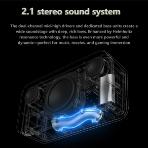 新款2.1立体声有源扬声器家庭影院功能强大的桌面书架扬声器，带Bt5.4 - Product Image 2