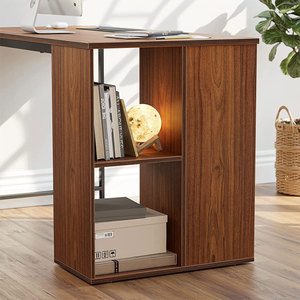 Mesa de oficina de madera con estantes de almacenamiento de 3 niveles ordenador PC portátil escritorio mesa de estudio estación de trabajo para el hogar