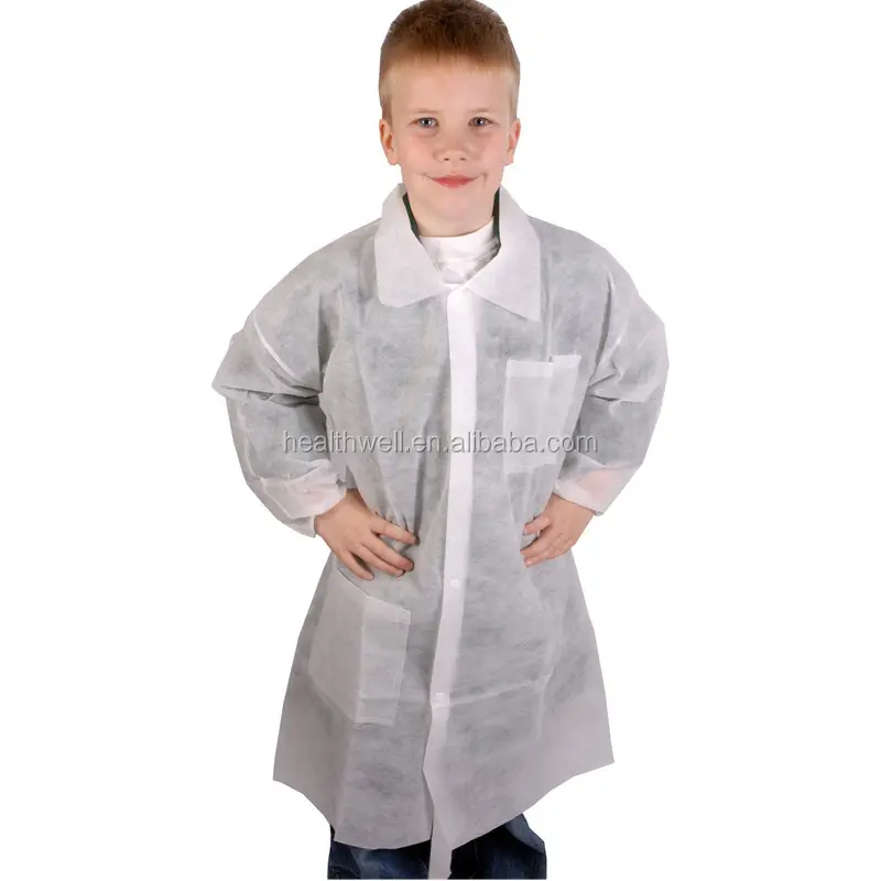 Factory direct sale dustproof one-piece disposable non-woven white coat overalls
