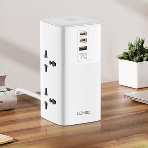 LDNIO SC4383办公表电源板延长板，带12AC插座3 USB端口充电器多欧盟插头塔插座 - Product Image 1