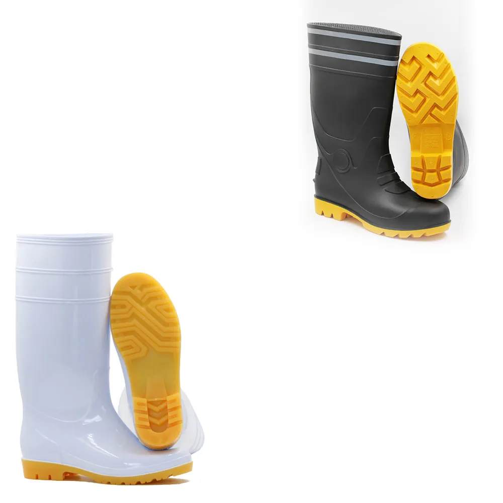 Botas de lluvia de pvc transparente para hombre, botas antideslizantes plegables, botas de goma para patas gruesas, corrugadas