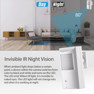 HD Audio 6MP 3.7mm Lens Night Vision Mini IP 940nm Infrared <strong>IR</strong> Led PIR Style P2P Indoor POE Motion Detector Security <strong>Camera</strong> - Product Image 6