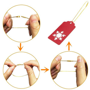 100Pcs Natal Ornamento Cabides Ornamento <span class=keywords><strong>String</strong></span> com Snap para Árvore de Natal Decoração Fácil Bloqueio Ornamento Ganchos para Xmas