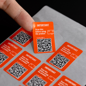 <strong>Custom</strong> Brand QR Code <strong>Label</strong> Stickers Printing Wholesale Red Self-Adhesive Vinyl Stickers Sheet - Product Image 3