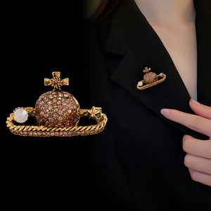 Thời trang và sáng tạo Saturn đầy đủ kim cương Tây hoàng hậu dowager Trâm Retro hành tinh Trâm phụ nữ quần áo hành tinh ngực hoa - Product Image 4