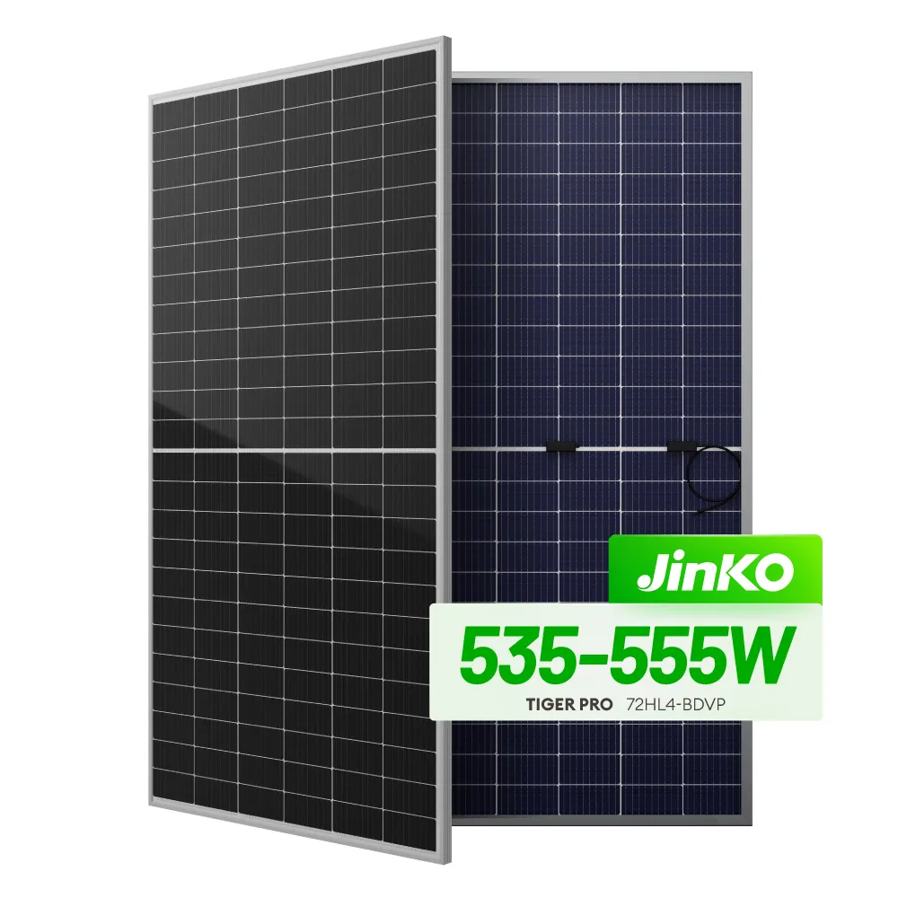 Jinko Panneau solaire demi-cellule mono 12 Volt 535W 555W Module solaire bifacial pour onduleur