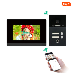Timbre de teléfono para puerta con wifi para 1/2/3/4 apartamentos, aplicación remota, desbloqueo, sistema de intercomunicación con huella dactilar, Tuya - Product Image 2