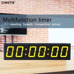 CHEETIE CP19 настенные белые светодиодные 6-значные 7-сегментные цифровые часы, светодиодный дисплей с миллисекунд - Product Image 4