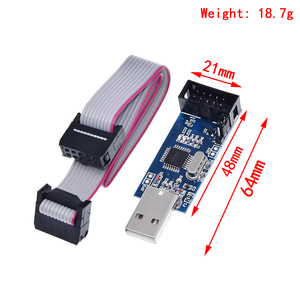 10Pin 6 Pin Adapter Board USBASP USBISP AVR <strong>Programmer</strong> USB <strong>ATMEGA8</strong> ATMEGA128 ATtiny/CAN/PWM 10Pin Wire Electronic Modules Kits