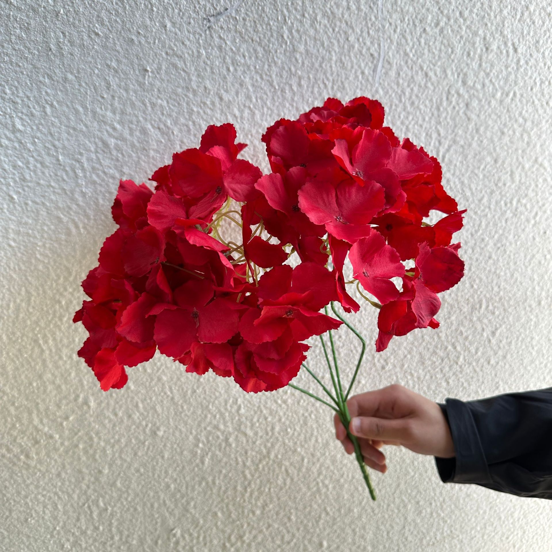 Red 5-headed hydrangea bouquet