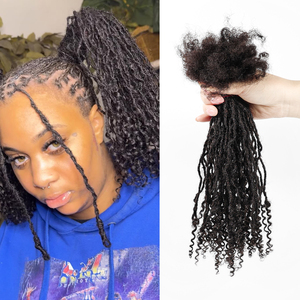 Natural Look Soft Micro Dreadlocks 100% Handmade Crochet Braiding Inter Curly Locs Extensions for <strong>Black</strong> and <strong>Rasta</strong> People - Product Image 2