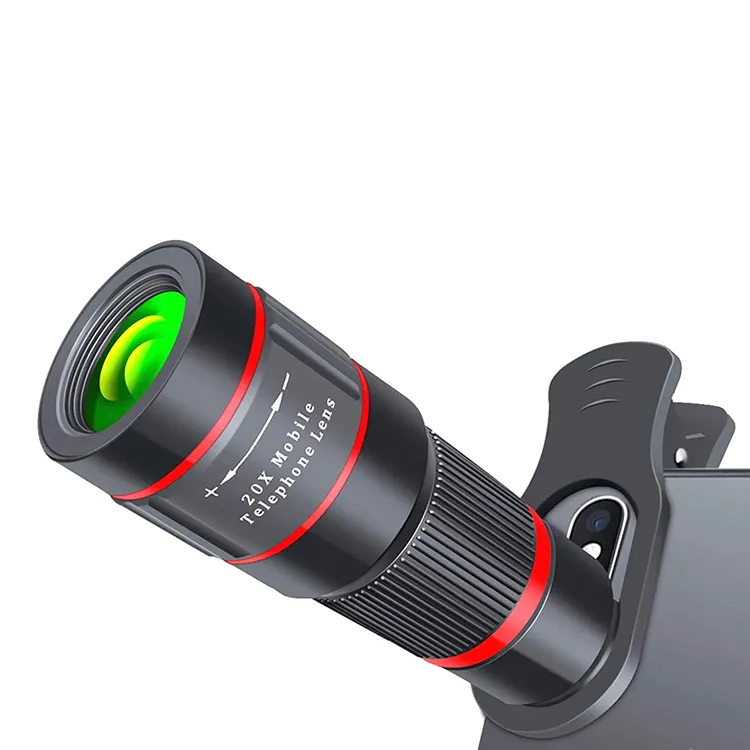 Zoom-telescopio Monocular para teléfono móvil, lente de cámara 20X para iPhone, Samsung, Android