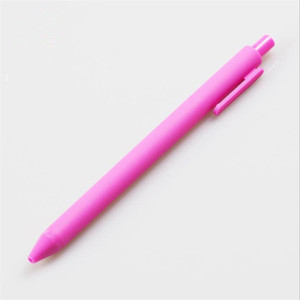 糖果色粉色黄色点击中性笔软橡胶定制笔带标志印刷 - Product Image 3