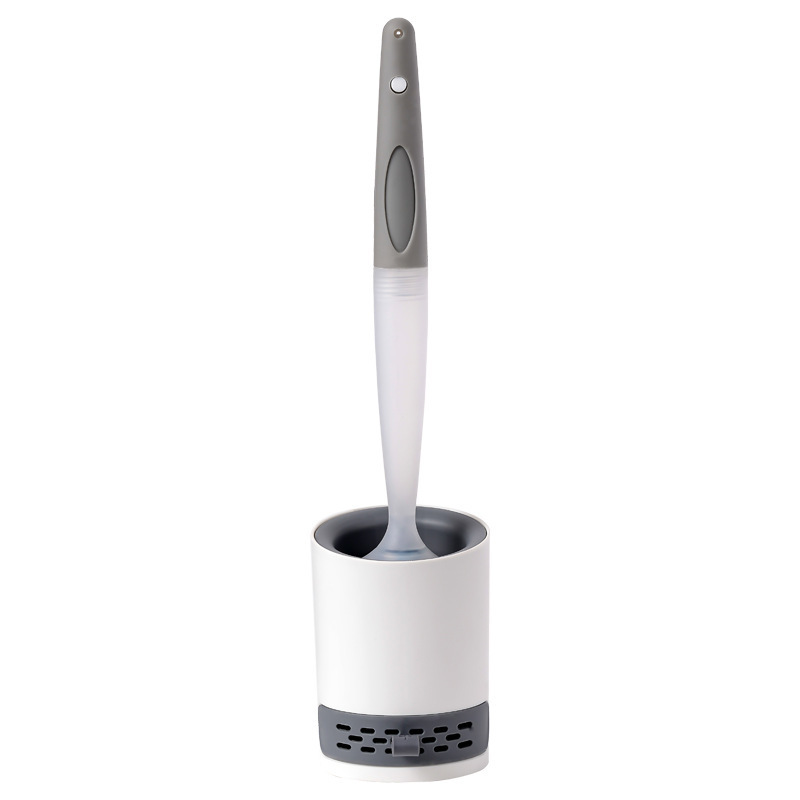 Pointed-handle liquid-filling toilet brush grey