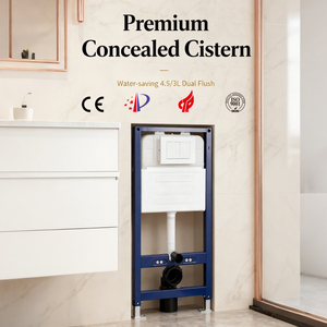 โถแขวนผนังเซรามิกสีขาวดำเทาน้ำตาลพร้อมถังเก็บน้ำแบบปิดที่ทันสมัยผู้จัดจำหน่ายในโรงงาน - Product Image 3