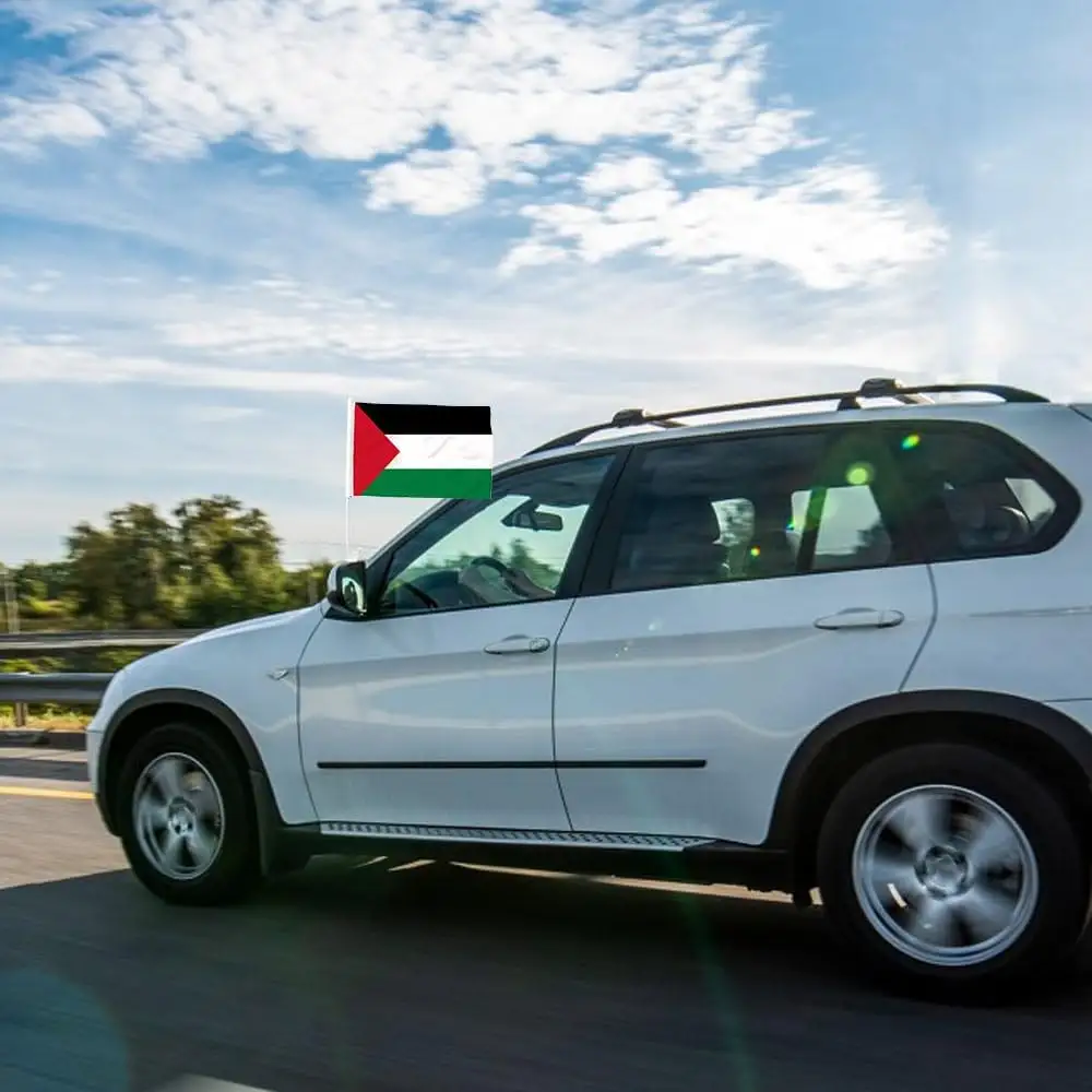 Vente en gros promotionnel pas cher prix 3x5 pieds drapeau de la Palestine impression de haute qualité drapeau de voiture pour la Palestine