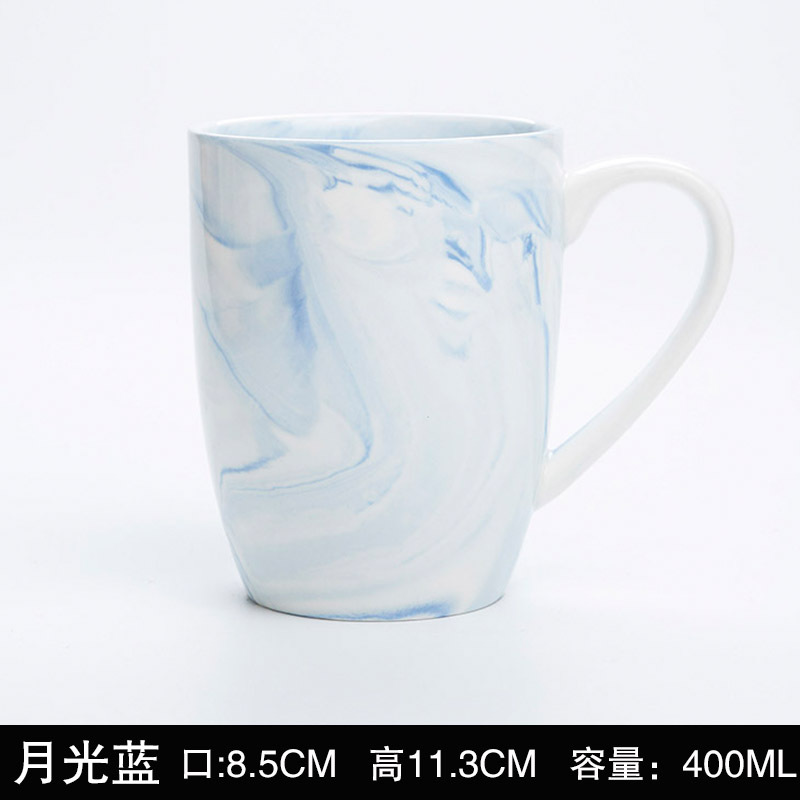 Tasse en forme de tambour en marbre bleu clair de lune