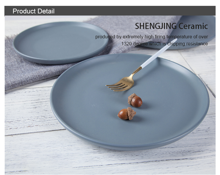 Cheap Hotelware Crockery Sets 7.5 8.5 10 11 12 Inch Blue Grey Dinner Plate