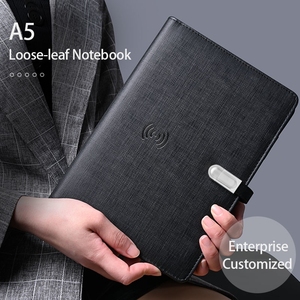 Cuadernos personalizados, cargador inalámbrico, portátil con USB, Banco de energía multifunción de cuero, portátil inteligente con bolígrafo - Product Image 6
