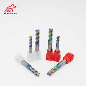 Yüksek kalite 4.0 sap çapı freze kesicisi 3 flüt 100mm uzunluk kare uçlu freze Dlc kaplama katı End Mill - Product Image 1