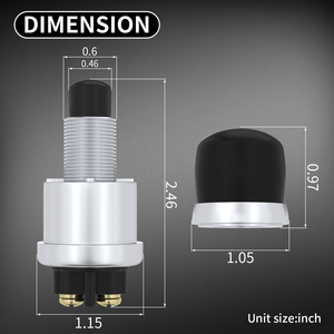 50A 12V/24V Botón de arranque 16MM OFF-(ON) Interruptor de botón momentáneo Interruptor de arranque de botón pulsador impermeable para motor de bocina