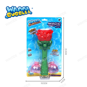 Großhandel ODM OEM 24,5 cm Rose Flower Bubble Stick Kind Outdoor Spielzeug Geburtstags feier Spielzeug Bubble <span class=keywords><strong>Wand</strong></span> für Mädchen - Product Image 4