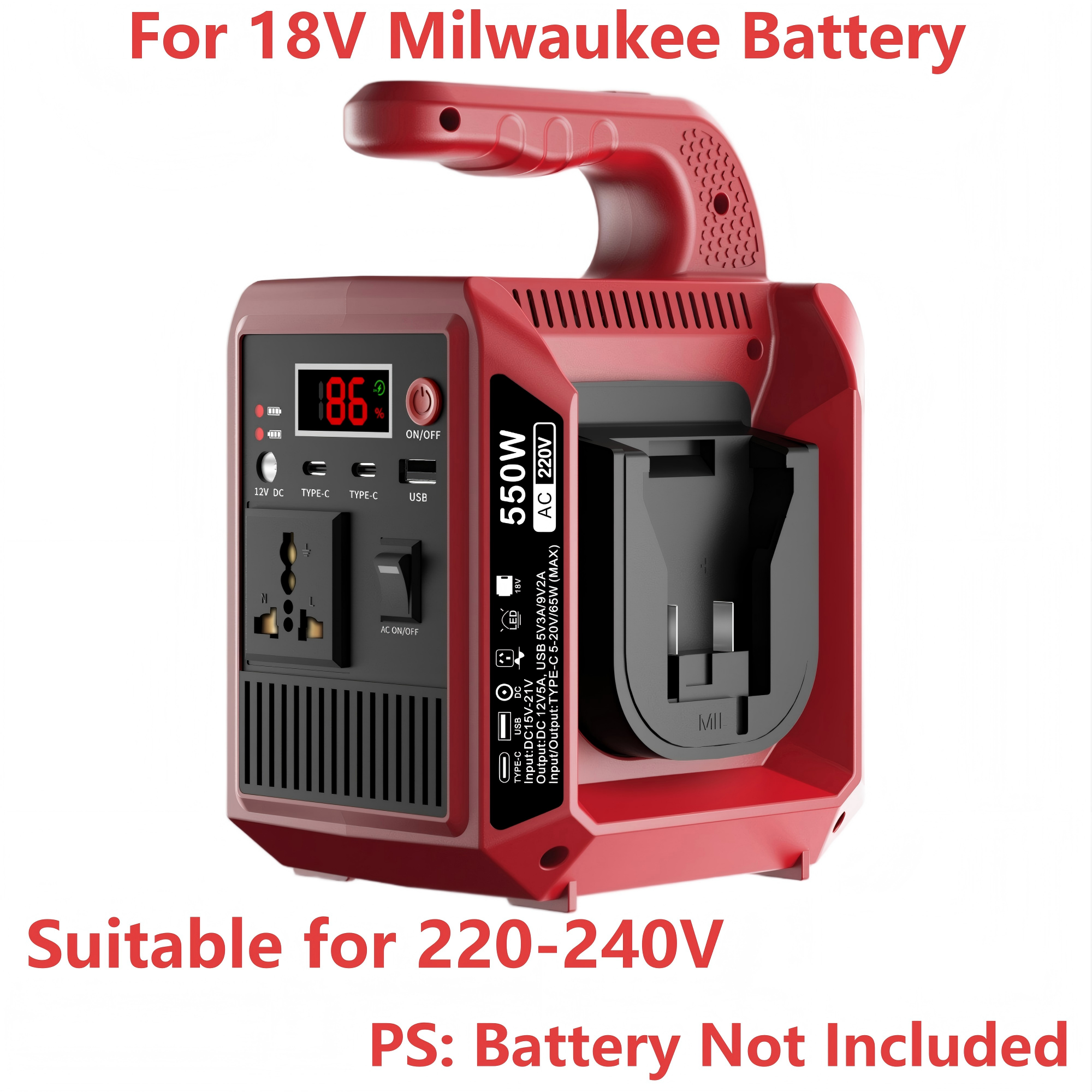 Pour Milwaukee 220-240V