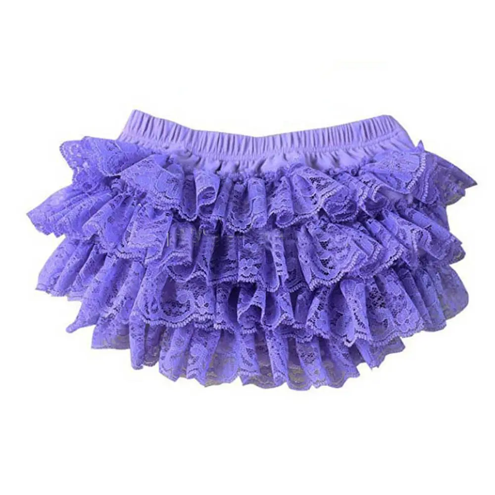 Wholesale Boutique Ruffle Bloomers Short Baby Lace Tutu High Waist Briefs Solid Newborn Panties Lace Ruffled Underwear Bloomers