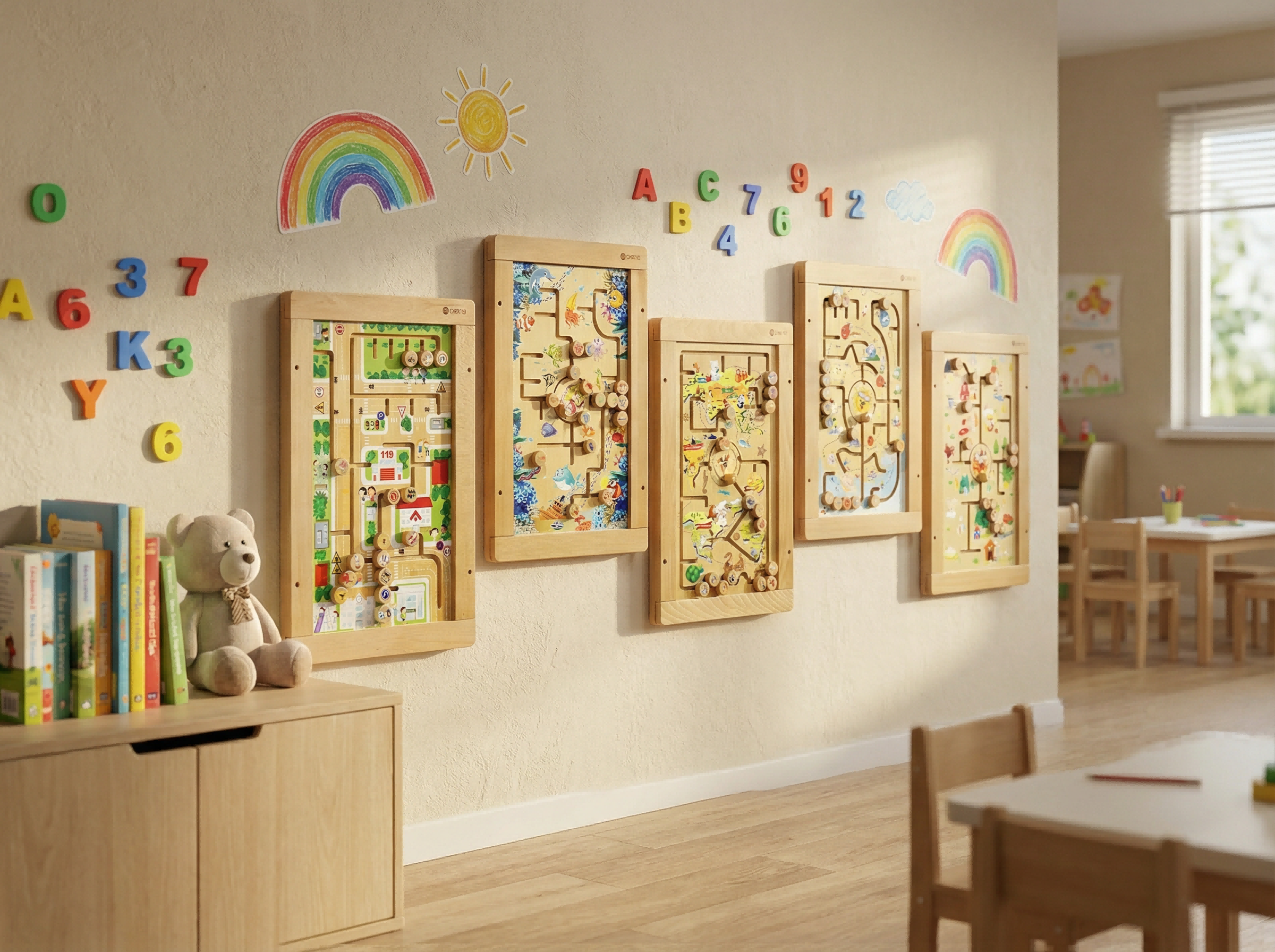 Labyrinthe de puzzle en bois de hêtre