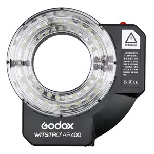Godox AR400 400W锂离子电池液晶面板强大的微距发光二极管环形闪光闪光灯摄像机DSLR视频灯套件
