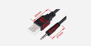 USB 2.0 to 3.5MM Audio Aux Plug Male to Male Lead Jack Adapter Converter Data <strong>Cable</strong> for Mini Speaker 1M Charging <strong>Cable</strong> - Product Image 6