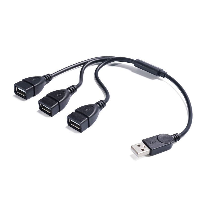 USB noir mâle vers 3xUSB OTG