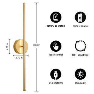Pil kumandalı duvar aplikleri seti iki <span class=keywords><strong>USB</strong></span> şarj edilebilir dim LED kablosuz duvar lambası
