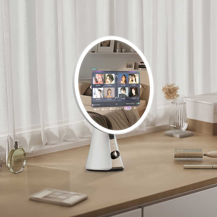 Luz LED de Venda Quente Desktop Smart Beauty Bluetooth Speaker Ajustável Conveniente Conexão WiFi Moderno Salão Maquiagem Villa