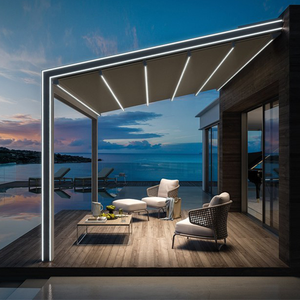 Automatic Waterproof <strong>PVC</strong> Sun Protection <strong>Patio</strong> Canopy Retractable Awnings With Led Light - Product Image 1