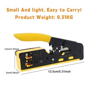 Çok fonksiyonlu ağ pense sıkma aracı CAT5 CAT6 CAT7 RJ45 Rj11 R12 RJ45 için hepsi bir arada EZ sıkma aleti geçmek - Product Image 5