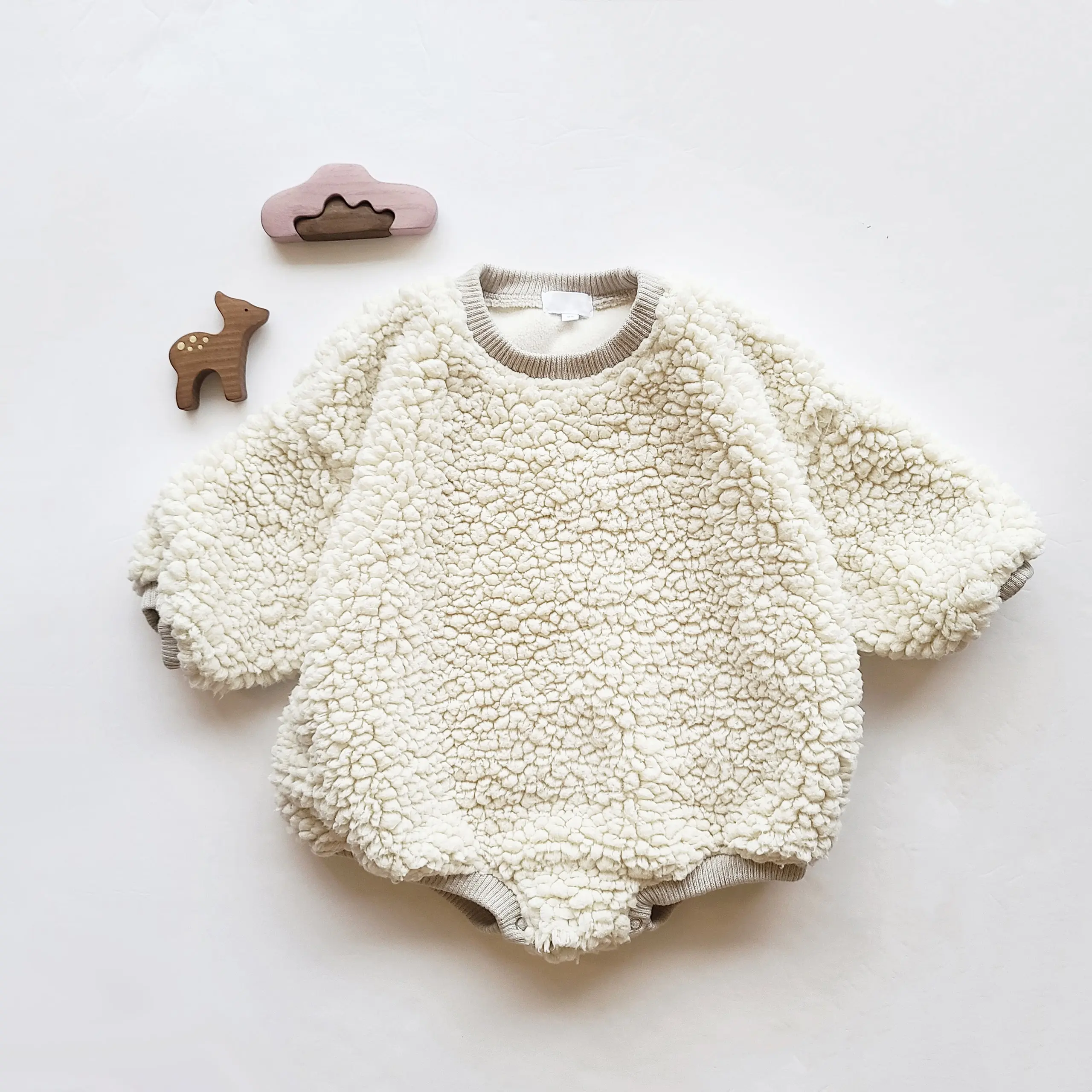 Étiquette de créateur en laine polaire Sherpa de haute qualité, vêtements pour bébé fille en bas âge