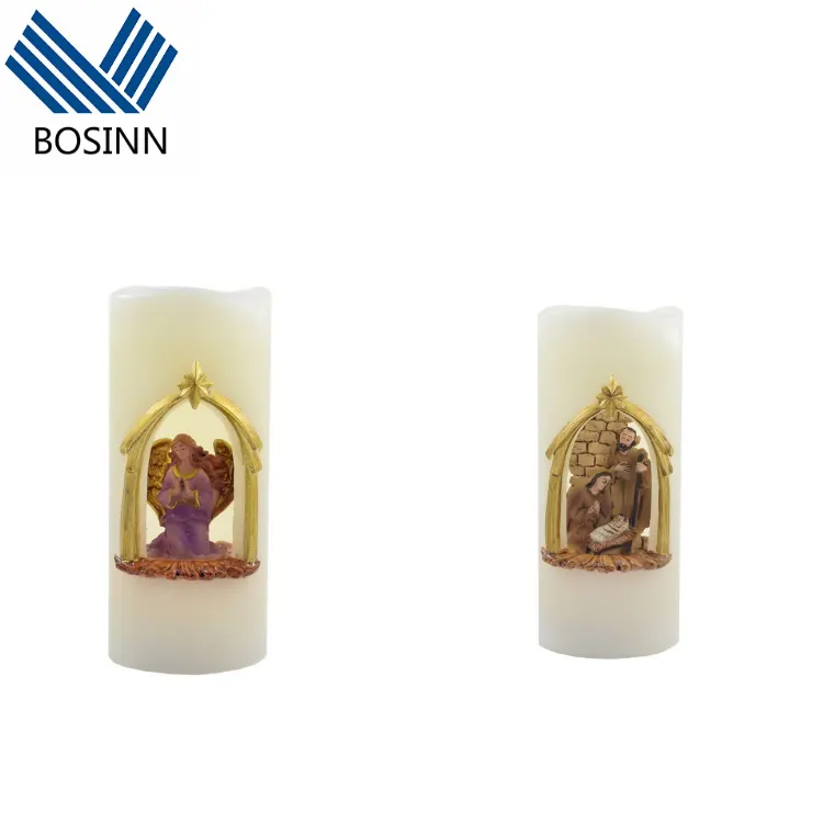 Christmas Jesus Flameless Candles Devotional Prayer Candle Lights Automatic Timer Church Decoration Night Lamps