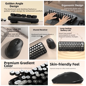 Bàn phím USB không dây một chế độ 2.4G 65 phím công thái học một mảnh đúc Keycap pin năng lượng thấp mô hình máy tính để bàn không thấm nước - Product Image 2