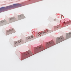 คีย์127ชุดเต็มชุด PBT ดอกซากุระแบบสองสีมีในสต็อก - Product Image 3