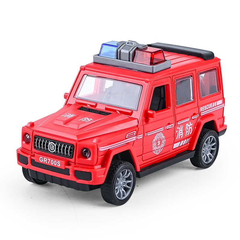 Coche de policía grande rojo - empaquetado en bolsa OPP.