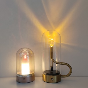 Dining Bedroom Candle Portable Dimmable Desk <strong>Lamp</strong> Decoration Led 2500k Rechargeable Cordless Table <strong>Lamps</strong> for Hotel Bar