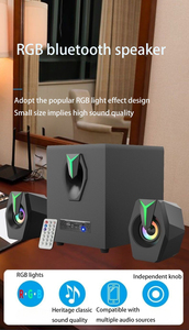 2023 новый деревянный RGB красочный bluetooth динамик новейший высококачественный полный диапазон беспроводной компьютерный ПК динамик RGB игровой динамик - Product Image 2