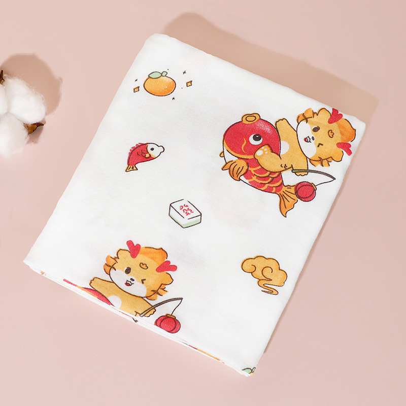 Koi xiaolong-(double couche de coton de bambou)