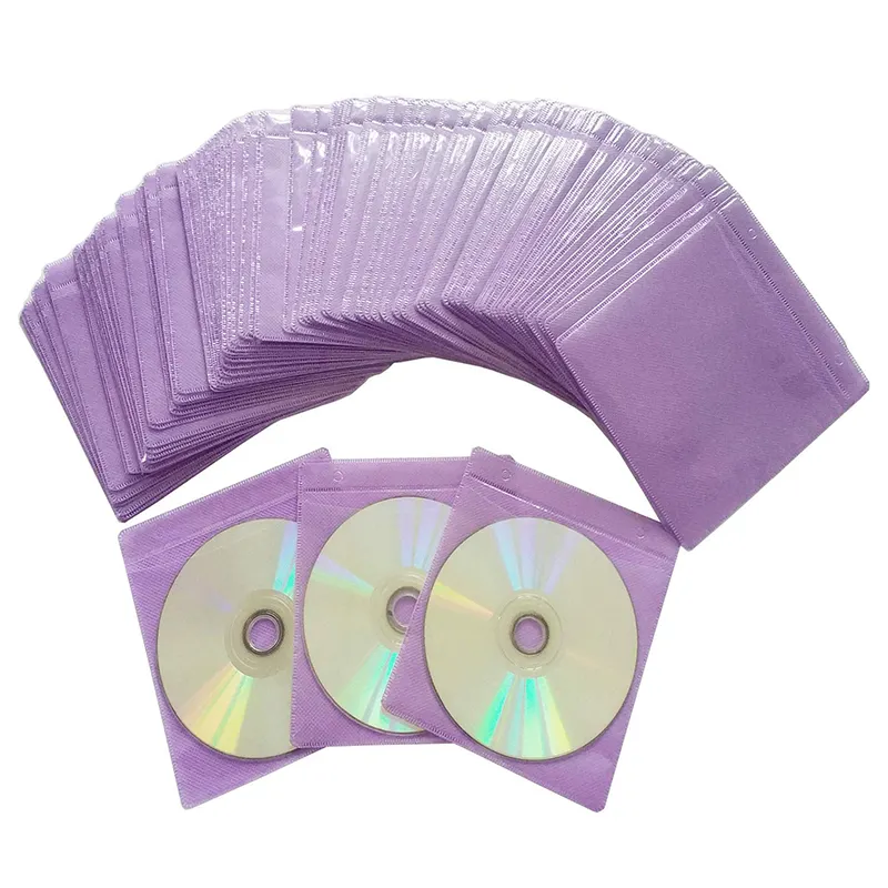 Custom Color Logo Design Premium in materiale Non tessuto a doppia faccia custodia custodia in plastica per CD DVD