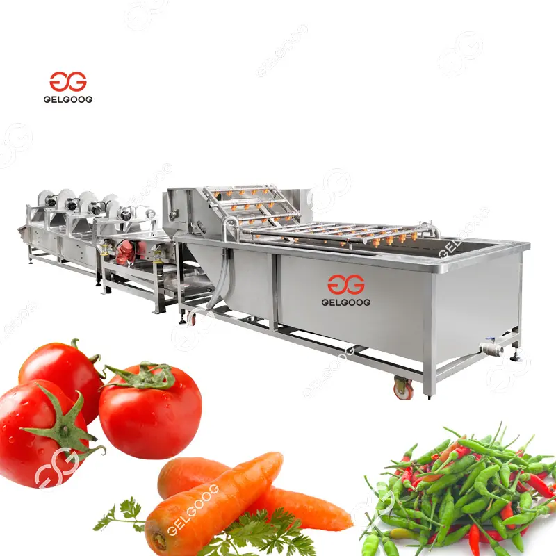 Gelgoog 304 Edelstahl Gemüse Obst Reinigungsmaschine Luftblase Bürstenreinigungsmaschine für Obst