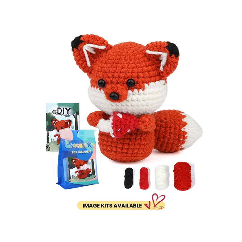 All Kids Animal Diy Art crochet Kit de punto DIY crochet animal Fox crochet kit para principiantes