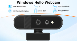 Tinh thể rõ ràng 2K <span class=keywords><strong>web</strong></span> máy ảnh với ANC Micro USB Webcam cho máy tính xách tay pcs dòng sống và cuộc gọi video nhận dạng khuôn mặt - Product Image 5